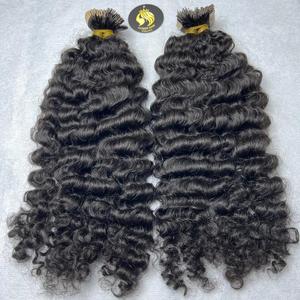 Mejor precio vietnamita suave de alta calidad pelo crudo negro birmano rizado cinta Ins doble dibujado paquete - Product Image 6