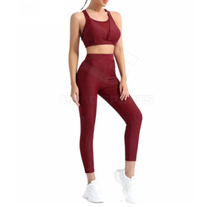 Professional High Quality Customized Logo Printing Light Weight Best Design 2023 Women Sleeveless Yoga Set Crisscross Straps - Product Image 6