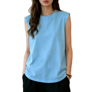 Débardeur ample sans manches pour femme, style décontracté été 2026, t-shirt basique quotidien doux et extensible, tenue féminine élégante - Product Image 1