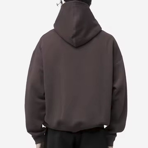 Pull à capuche court surdimensionné en laine et coton épais personnalisé pour hommes Sweat à capuche vierge de haute qualité - Product Image 4