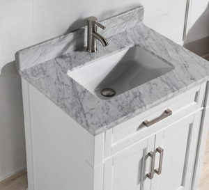 Mueble de Baño Moderno de Lujo de 30 Pulgadas, de Madera Contrachapada Sólida, con Espejo, Gabinete, Lavabo Individual, Cajones con Cierre Suave y Tiradores - Product Image 2