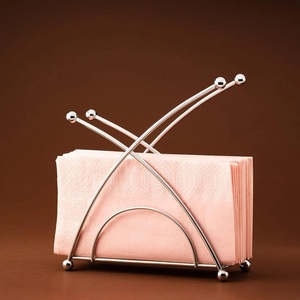 Porte-serviettes de bar élégant en acier inoxydable, design incurvé en arc, base stable, décoration de table élégante pour la maison, le bar, le restaurant - Product Image 1