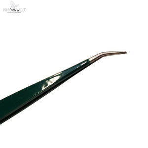 Pincettes d'extension de cils 3D 6D Volume Extensions de cils en forme de L pinces à cils revêtues de couleur verte par innovared INSTRUMENTS - Product Image 6