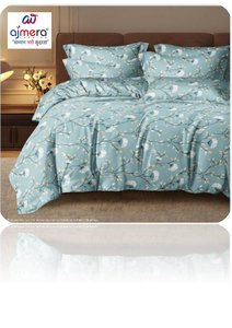 Juego de cama de algodón Ajmera de 7 piezas, funda nórdica con estampado geométrico azul y blanco, funda de almohada, colección para el hogar para todas las estaciones - Product Image 2