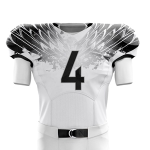 Uniforme de football américain par sublimation Faites votre propre design personnalisé patchs de broderie en chenille design 100% polyester hommes réveillés - Product Image 4