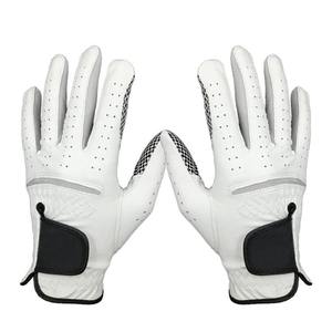 Gants de golf pour hommes en cuir de cabretta personnalisés avec logo, antidérapants, doux, respirants, à fermeture à boucle et à crochet, à doigts entiers - Product Image 4