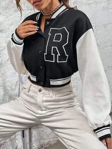 Veste universitaire courte pour femmes personnalisé court laine Bomber Baseball vestes manteau de mode pour la saison d'hiver XS taille tissu tricoté - Product Image 5