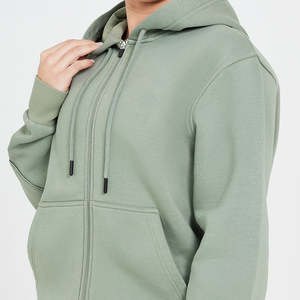 Custom Women Winter Fleece Lightweight Cotton Zip-Up <b>Hoodie</b> Long Sleeve Oversized Streetwear Workout Lounge Casual <b>3D</b> Embroidery - Product Image 5