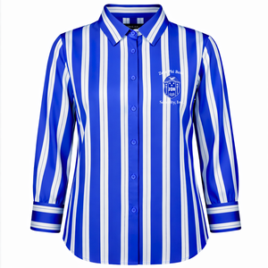Camisa Formal de la Hermandad Zeta Phi Beta, Camisa Tejida para Uso Diario, Camisa con Cuello para Mujer, Camisa Casual con Botones Delanteros - Product Image 1