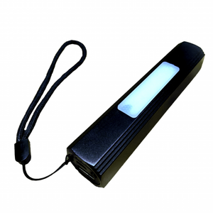 LED Flashlight With Side Light IP54 Black With Accumulator Power Bank Function Battery Flashlight