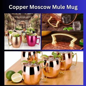 Gran promoción, taza de mula de Moscú, vajilla de cobre puro con mango de cobre, chapado en cobre de acero inoxidable, vajilla de metal de alta calidad - Product Image 2