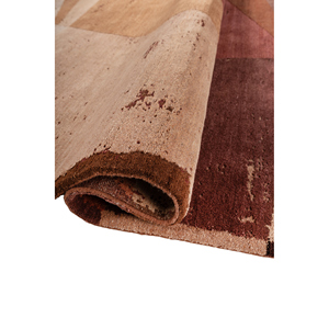 Kavi Hand Knotted Wool & <b>Silk</b> Rug Unfold Ebsk-375(3D) <b>Red</b> & Orange Abstract Pattern for Home Living Room Use - Product Image 2