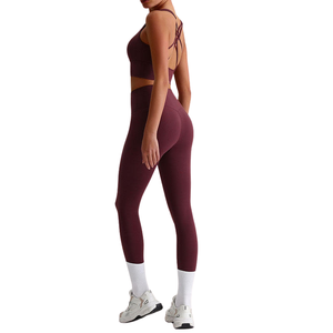 Ensemble de yoga 2 pièces Ensemble de soutien-gorge de sport à bretelles Vêtements de gymnastique Ensembles d'entraînement pour femmes - Product Image 2