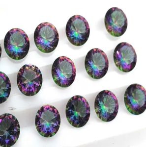 Piedra de arcoíris redonda Cuarzo místico natural Piedra preciosa suelta Tamaño calibrado para hacer joyas DIY Uso OEM - Product Image 5