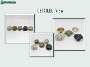 Nouveau bouton d'armoire rond rainuré avec plaque arrière fait à la main en laiton massif métal tiroir en gros armoire poignée de traction quincaillerie - Product Image 6