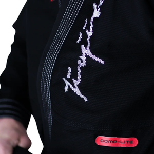 Kimono de Jiu Jitsu Brasileño Negro y Rojo, Premium, Ligero, Tejido Pearl Weave, Chaqueta y Pantalones Ripstop para Entrenamiento de Alto Nivel - Product Image 6