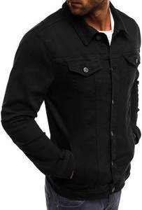 Jean <b>Jacket</b> <b>Men</b> Denim <b>Jacket</b> Distressed Ripped Slim Fit Stretch <b>Trucker</b> <b>Jackets</b> Classic Casual Denim Coat - Product Image 2