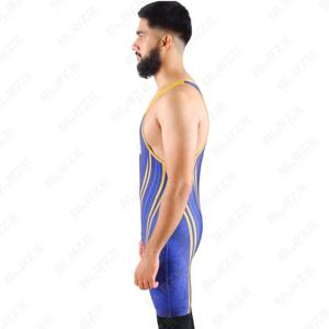 Vente en gros Sublimé Lutte Singlet Conception personnalisée Lutte Costumes Haltérophilie Puissance Formation Hommes Lutte Singlets - Product Image 4