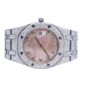 Montre mécanique Hip Hop pour homme 41 mm avec diamants glacés VVS, bracelet en verre moissanite, boîtier carré, fermoir papillon - Product Image 1