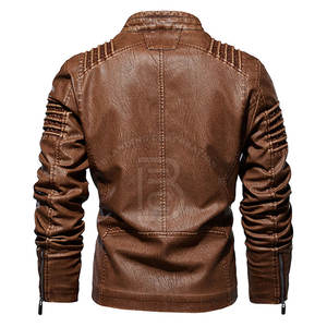Veste d'hiver 2025, conception personnalisée OEM, veste en cuir pour homme, coupe ajustée, respirante, veste en cuir pour homme - Product Image 2