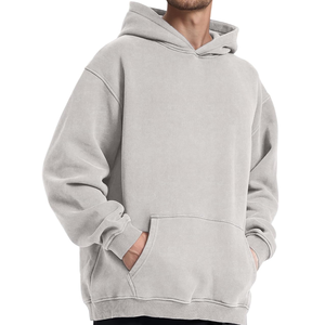 Sudaderas con capucha holgadas de gran tamaño de algodón 100% para hombre, Jersey lavado ácido bordado liso teñido, colección de invierno al mejor precio - Product Image 5