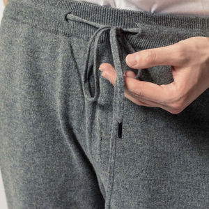 Pantalones de chándal clásicos de Cachemira 100% para hombre, pantalones de chándal rectos de algodón tejidos antiarrugas y antiretráctiles cálidos para invierno, tejido polar 2026 - Product Image 5