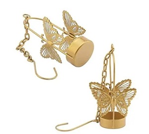 Bougeoir à bougie chauffe-plat élégant suspendu en métal lanterne décorative noël vacances décor à la maison accessoires d'arbre de fête - Product Image 4