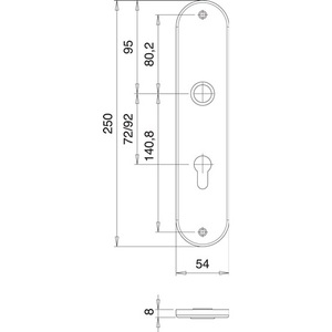 Plaque de signalisation de rénovation en acier inoxydable 206 Z F00 PZ, distance 72 mm, par EDI-Pack, taille 2 - Product Image 3