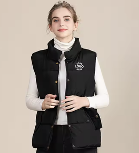 Femmes surdimensionné réversible sans manches matelassé bouffant gilet utilitaire personnalisé imprimé lavé Technique Hip Hop coupe-vent hiver - Product Image 1