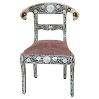 Chaise d'appoint traditionnelle en incrustation de nacre pour Noël avec options de taille personnalisée Options d'incrustation haut de gamme pour Noël