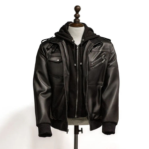 Leather <b>Canvas</b> <b>Jacket</b> 2024 Winter Collection Waterproof Customizable High Quality Genuine Leather Stand Front Men's OEM Service - Product Image 1