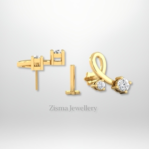 Boucles d'oreilles diamant géométrie de luxe 14K 18K or massif VVS DEF vrais diamants de laboratoire certifiés IGI commandes personnalisées en gros - Product Image 1