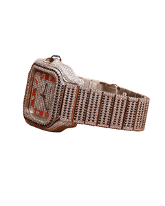 Montre mécanique à quartz pour femme de qualité supérieure, finition dorée, diamant moissanite VVS, cadran rond, dernière mode - Product Image 3