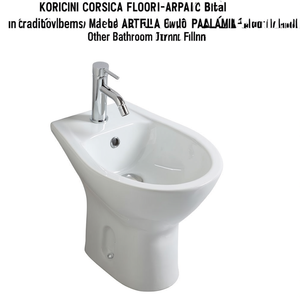 Bidet da terra Koricini Corsica in ceramica tradizionale con scarico a pavimento - Product Image 3