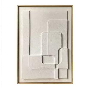 Peinture 3d moderne personnalisée de haute qualité cadre en bois Art mural peinture en relief à la main Texture Art travail pour la décoration intérieure de luxe - Product Image 1