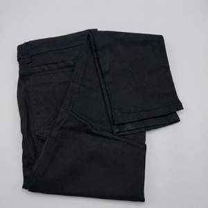 Jean en denim noir jais taille mi-haute coupe skinny style hip-hop délavé à la pierre avec rivets décoratifs style vintage prêt pour l'hiver - Product Image 1