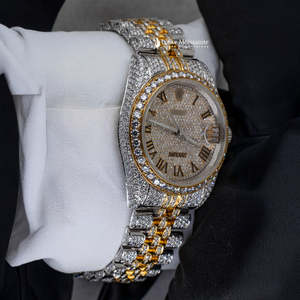 Montre Jubilee Style Date Just Moissanite 36 MM, bracelet en acier inoxydable doré, tendance pour homme, idéale pour les occasions spéciales - Product Image 2