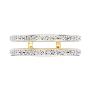 แหวนเพชร Statement Diamond Guard ประดับเพชรเลี้ยงในห้องปฏิบัติการ 0.50 กะรัต น้ำหนักรวม 14K ทองคำแท้ สี FG ความสะอาดระดับ VS 46 เพชร สำหรับงานแต่งงานและหมั้น - Product Image 2