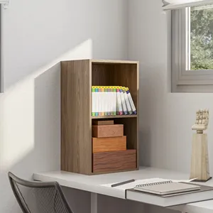 İskandinav tarzı 2/3 katlı ahşap kitaplık depolama raf oturma odası ofis yatak odası kitaplık için