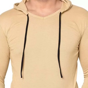 Men's Breathable Cotton <b>Hooded</b> T-<b>Shirts</b> Long Sleeved 100% Cotton Puff Printing Light Weight men's hoodies - Product Image 5