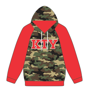 Sudadera con Capucha DST Delta Camo Body Roja con Mangas Raglán, Mezcla de Algodón, Ropa de Hermandad Griega Divine Nine - Product Image 2