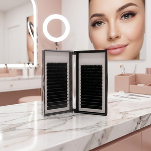 Extensions de cils souples personnalisables avec votre logo, volume russe, finition mate, en fibre PBT coréenne de qualité supérieure, sans cruauté animale, véganes, faciles à poser en éventail - Product Image 5