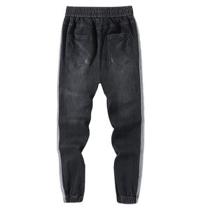 Men Denim Jeans Slim Fit <b>Stretch</b> Ripped Distressed Vintage Y2K Pencil Pants Streetwear Casual Custom OEM Wholesale Fashion - Product Image 1