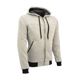 เสื้อฮู้ดผ้าฟลีซคุณภาพสูง น้ำหนักเบา สำหรับผู้ชาย ผลิตจากเคฟลาร์ พิมพ์โลโก้ตามสั่ง ผ้าฝ้าย 100% เสื้อฮู้ดลำลองแบบเรียบ - Product Image 5