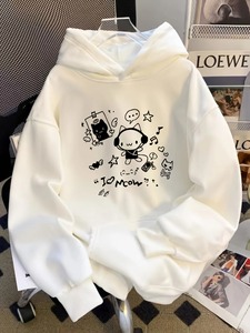 Sweat à capuche imprimé motif chat mignon anime kawaii pour femmes en automne et en hiver 2025, sweat à capuche à manches longues pour vêtements pour femmes - Product Image 2