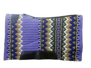 Almohadilla de contorno de sillín de espectáculo de caballo de lana de Nueva Zelanda hecha a medida de alta calidad 1/2 "fieltro de lana gris multicolor tamaño 34x42 modelo - Product Image 5