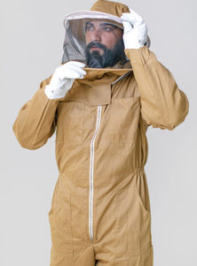 Combinaison de protection apicole tendance avec capuche ronde respirante, combinaison de travail avec genoux renforcés et boucles pour les pouces, combinaison de qualité supérieure - Product Image 5