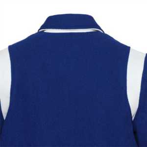 Blouson aviateur en laine de qualité supérieure pour hommes, veste à manches en cuir véritable et souple pour université et lycée - Product Image 3