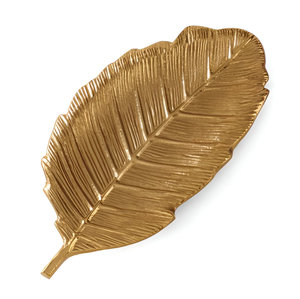 Dernier design Plateau décoratif en métal plaqué or en forme de feuille Hôtel Mariage Restaurant Maison Carton standard Emballage classique - Product Image 3