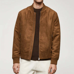 Blousons d'aviateur matelassés pour hommes du fabricant OEM Style à col montant avec fermeture à glissière Couleur unie personnalisée Vente de gros d'hiver - Product Image 5